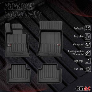 Alfa Romeo Giulia Floor Mats - Omac - Proline Premium TPE - RWD - Black